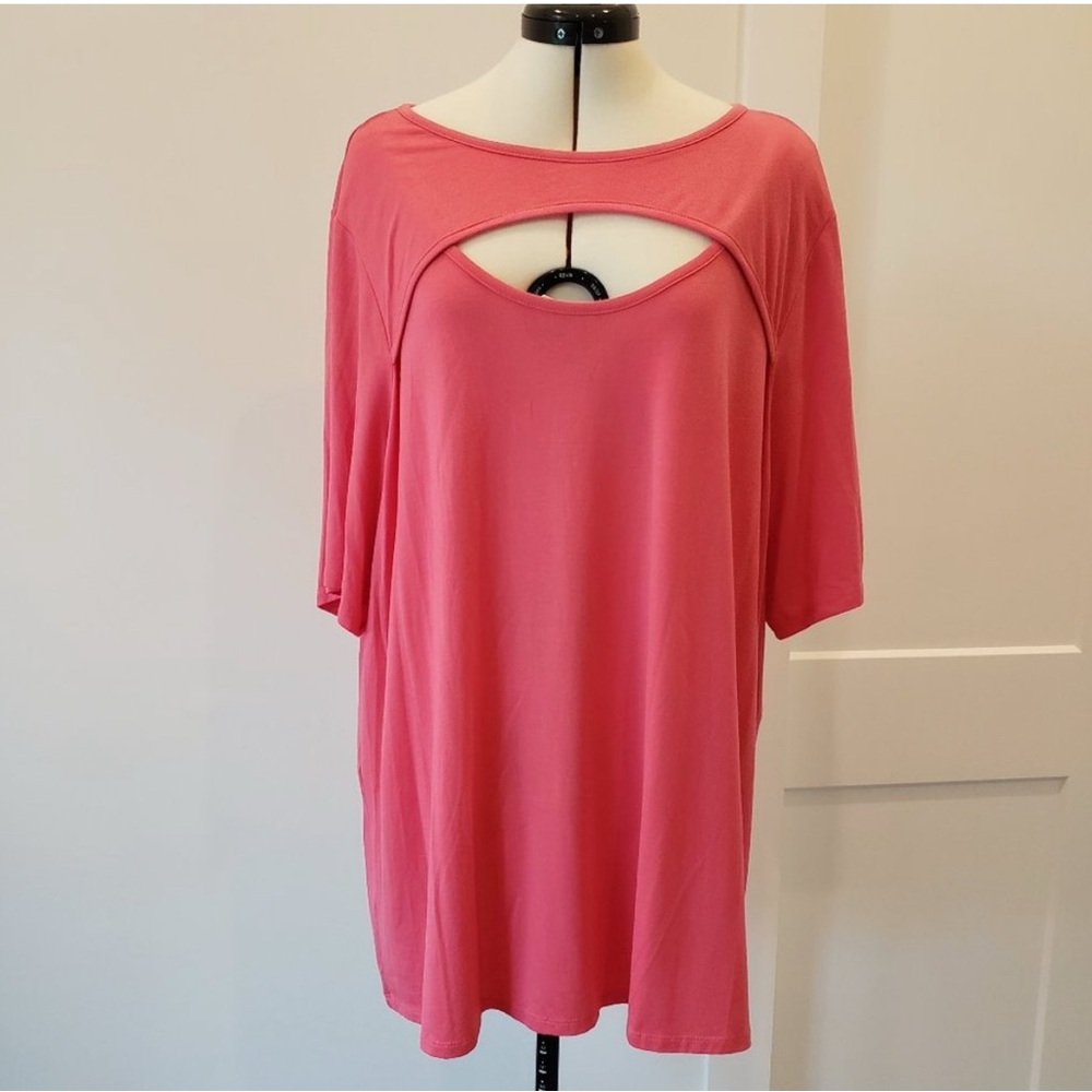 Kim & Cami Pink Cutout Top 3x